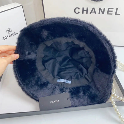 Fashion Milano Plush Faux Fur Bucket Hat | Luxury Designer Winter Hat-s2 mysite