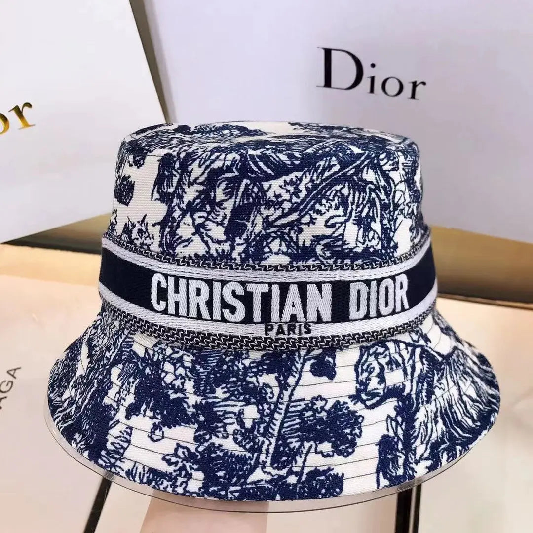 Classic Vintage Toile de Jouy Bucket Hat | Luxury Designer Hat-s2 mysite