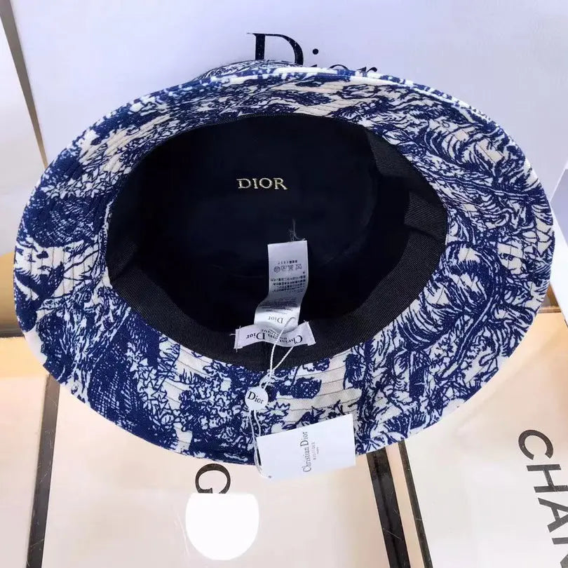 Classic Vintage Toile de Jouy Bucket Hat | Luxury Designer Hat-s2 mysite