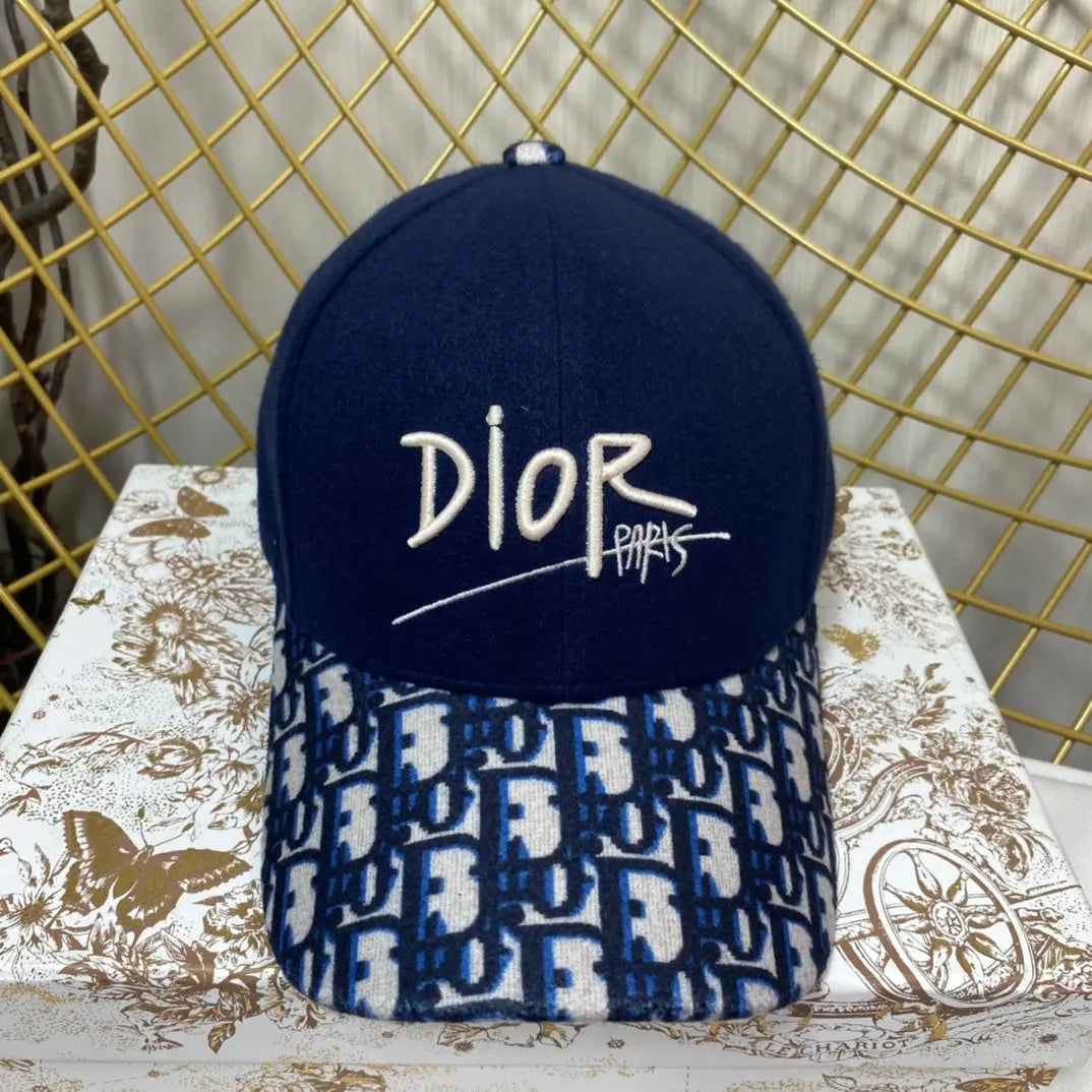 Vintage Oblique Wool Baseball Cap | Luxury Designer Hat-s2 mysite