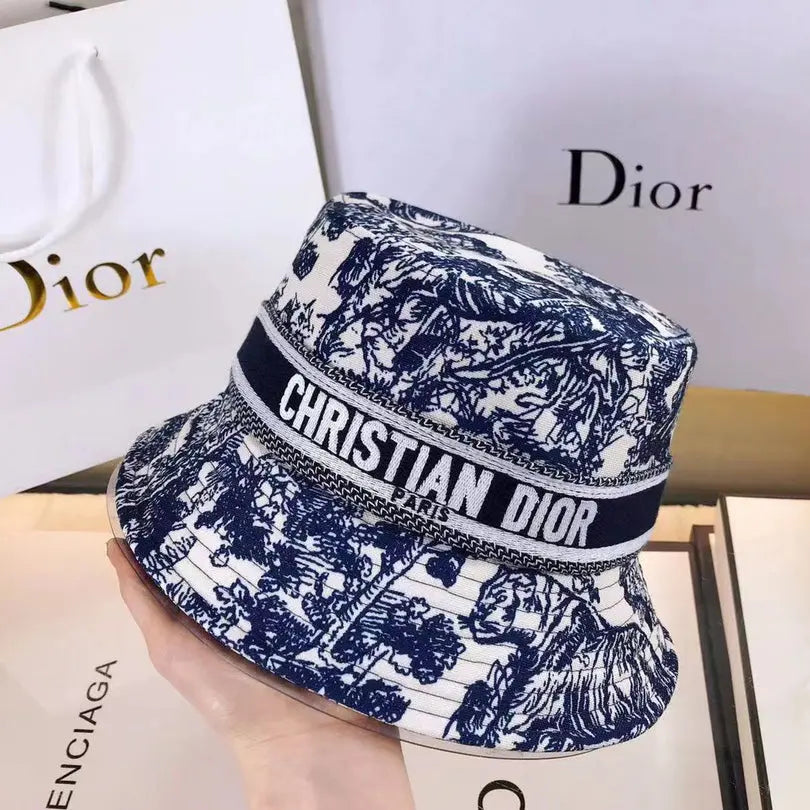 Classic Vintage Toile de Jouy Bucket Hat | Luxury Designer Hat-s2 mysite