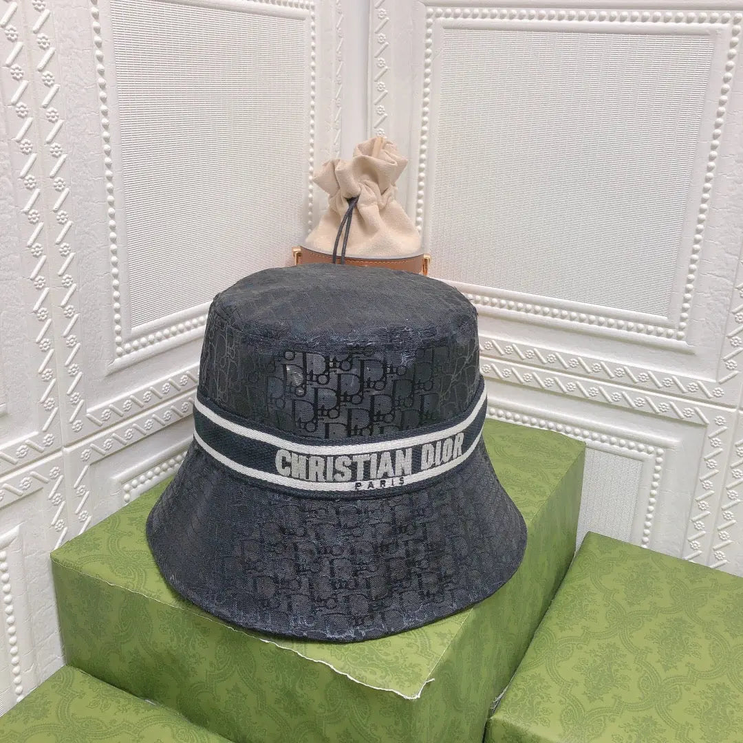 Vintage Sheer Organza Logo Bucket Hat for Women & Men-s2 mysite