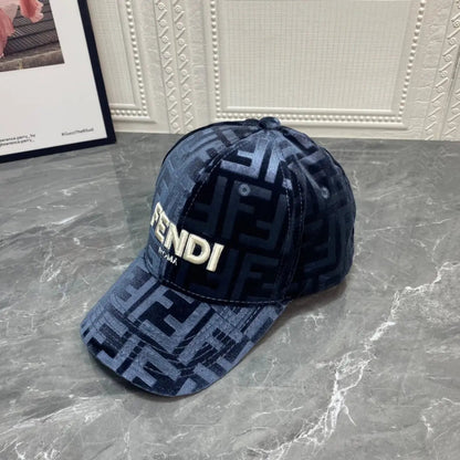 Luxury FF Gold Velvet Baseball Cap | Luxury Designer Adjustable Hat-s2 mysite
