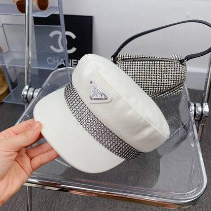 Fashion Triangle Logo Cotton Beret | Luxury Designer French Hat-s2 mysite