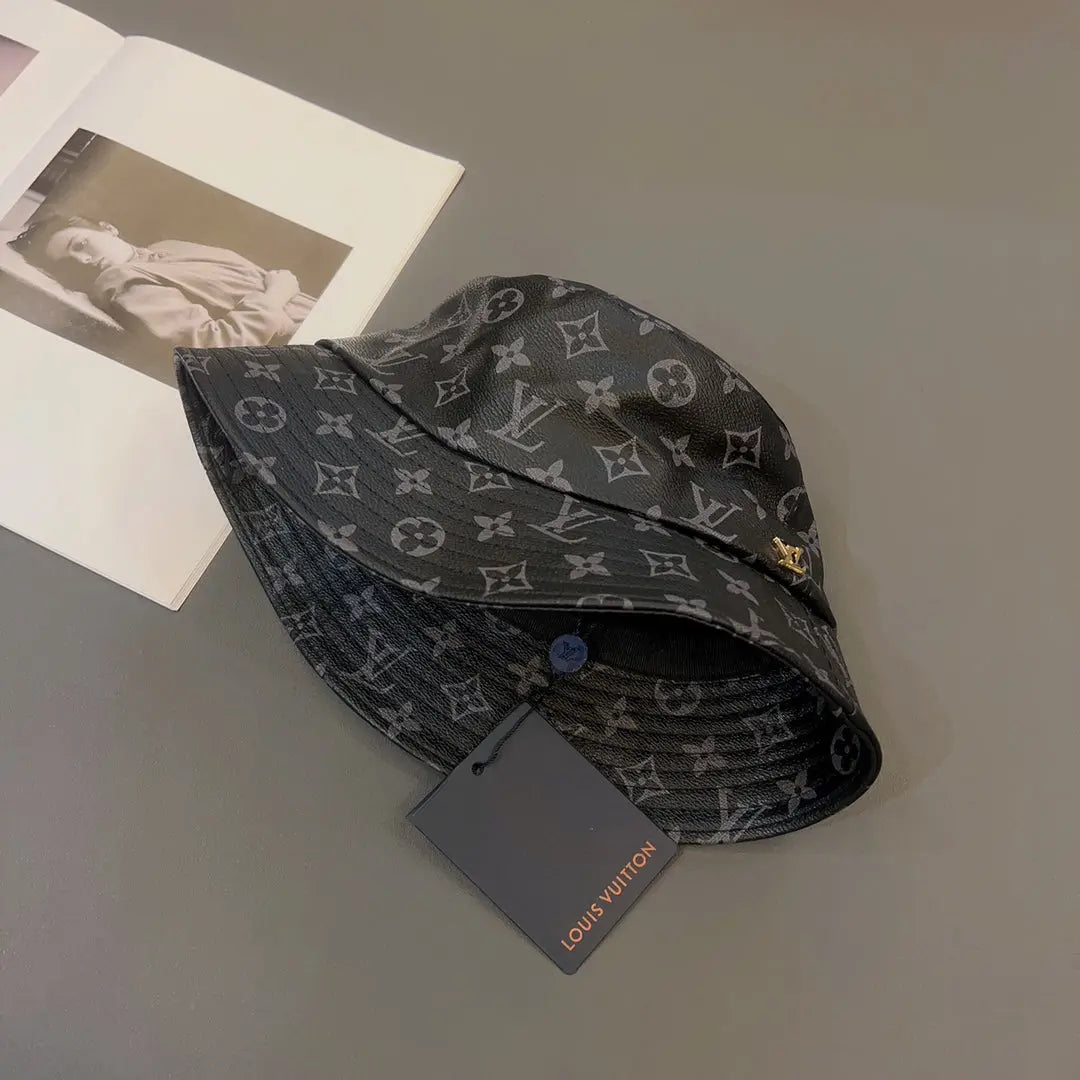 Luxury Monogram Leather Bucket Hat | Luxury Designer 1v Hat-s2 mysite