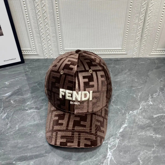 Luxury FF Gold Velvet Baseball Cap | Luxury Designer Adjustable Hat-s2 mysite