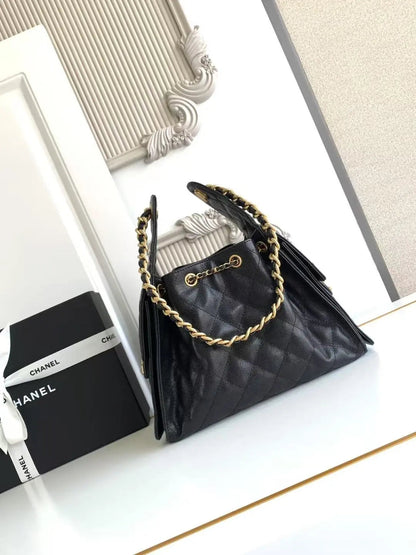25 Small Handbag Grained Calfskin & Gold-Tone Metal Bag-18 mysite