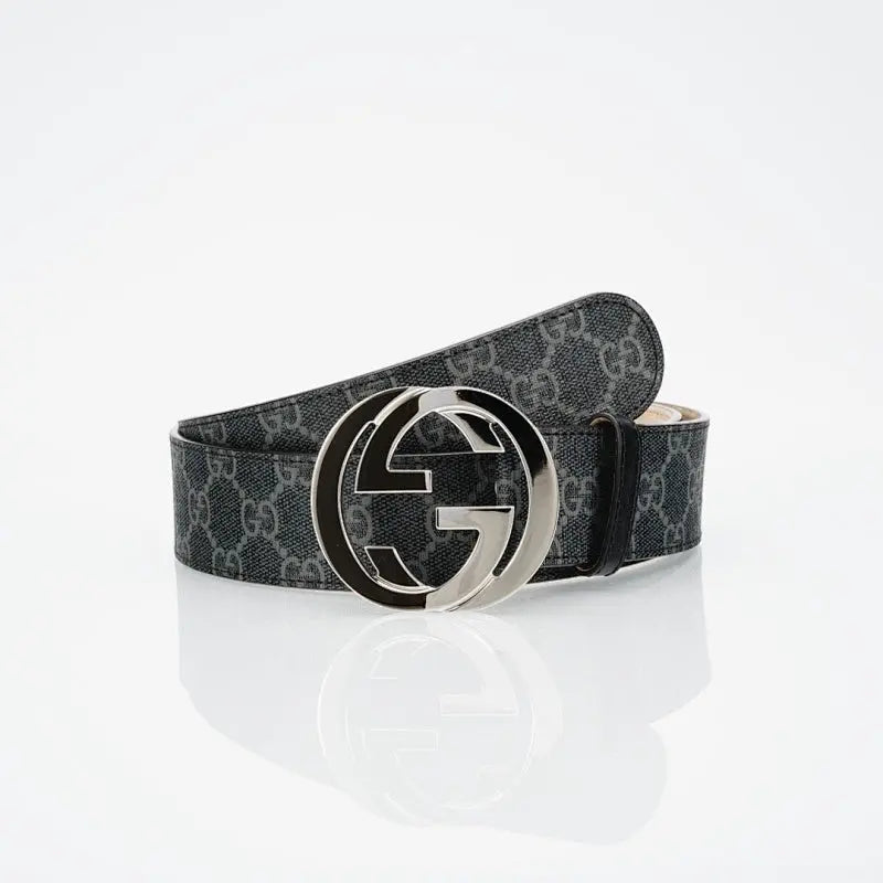 GG Reversible Leather Belt with Silver Buckle-1 mysite