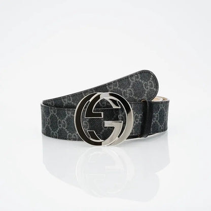 GG Reversible Leather Belt with Silver Buckle-1 mysite