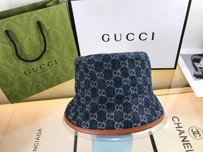 Classic GG Monogram Premium Denim Bucket Hat for Men & Women-s2 mysite