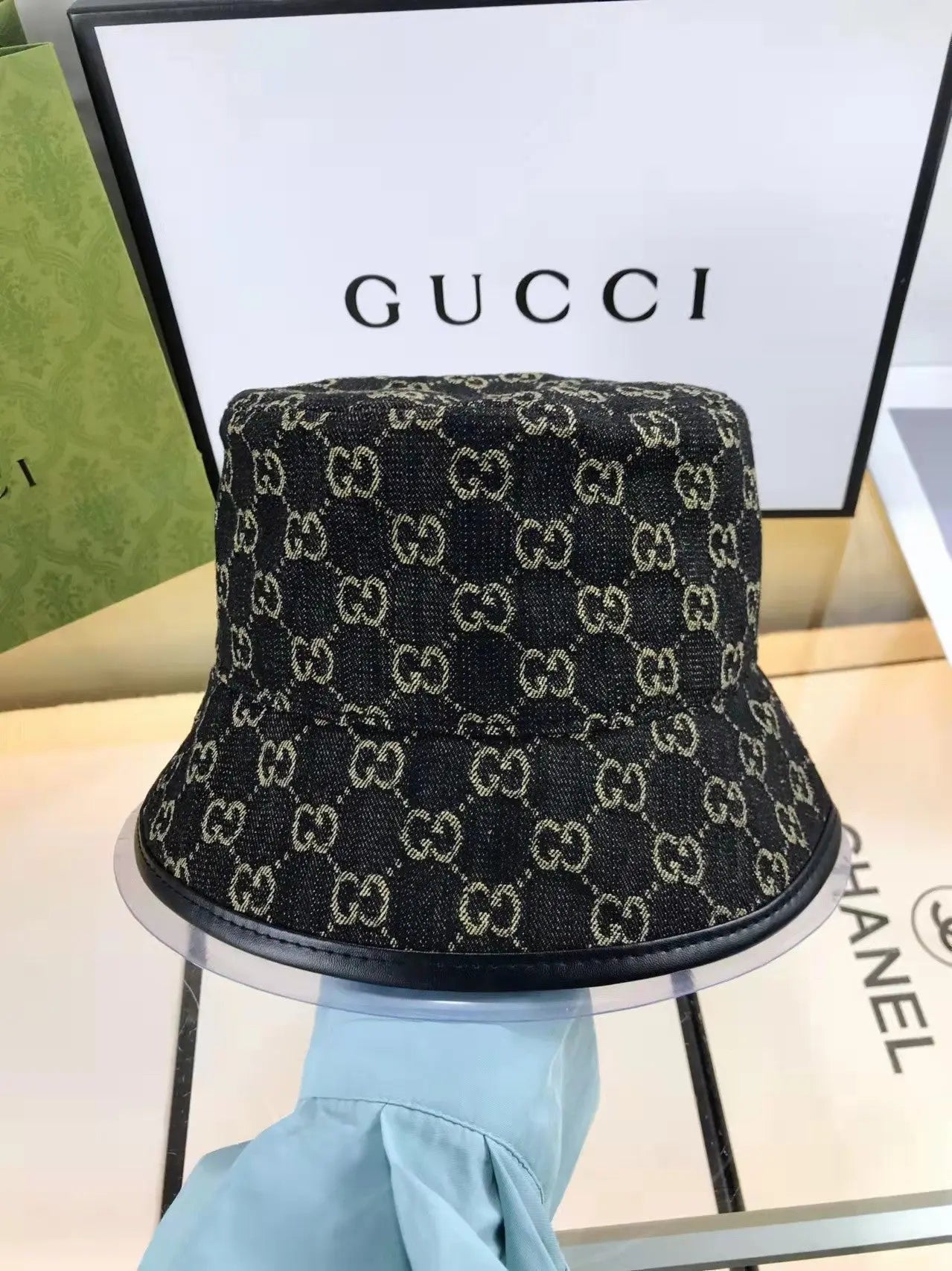 Classic GG Monogram Premium Denim Bucket Hat for Men & Women-s2 mysite