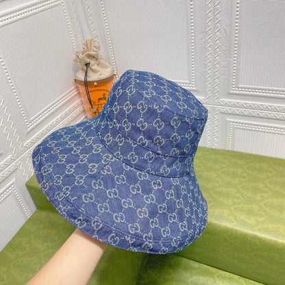 Classic GG Monogram Wide Brim Denim Hat-s2 mysite
