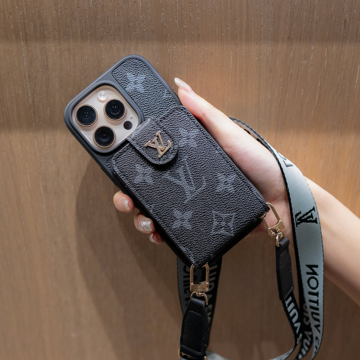Luxury Crossbody iPhone Case with Card Holder & Strap mysite