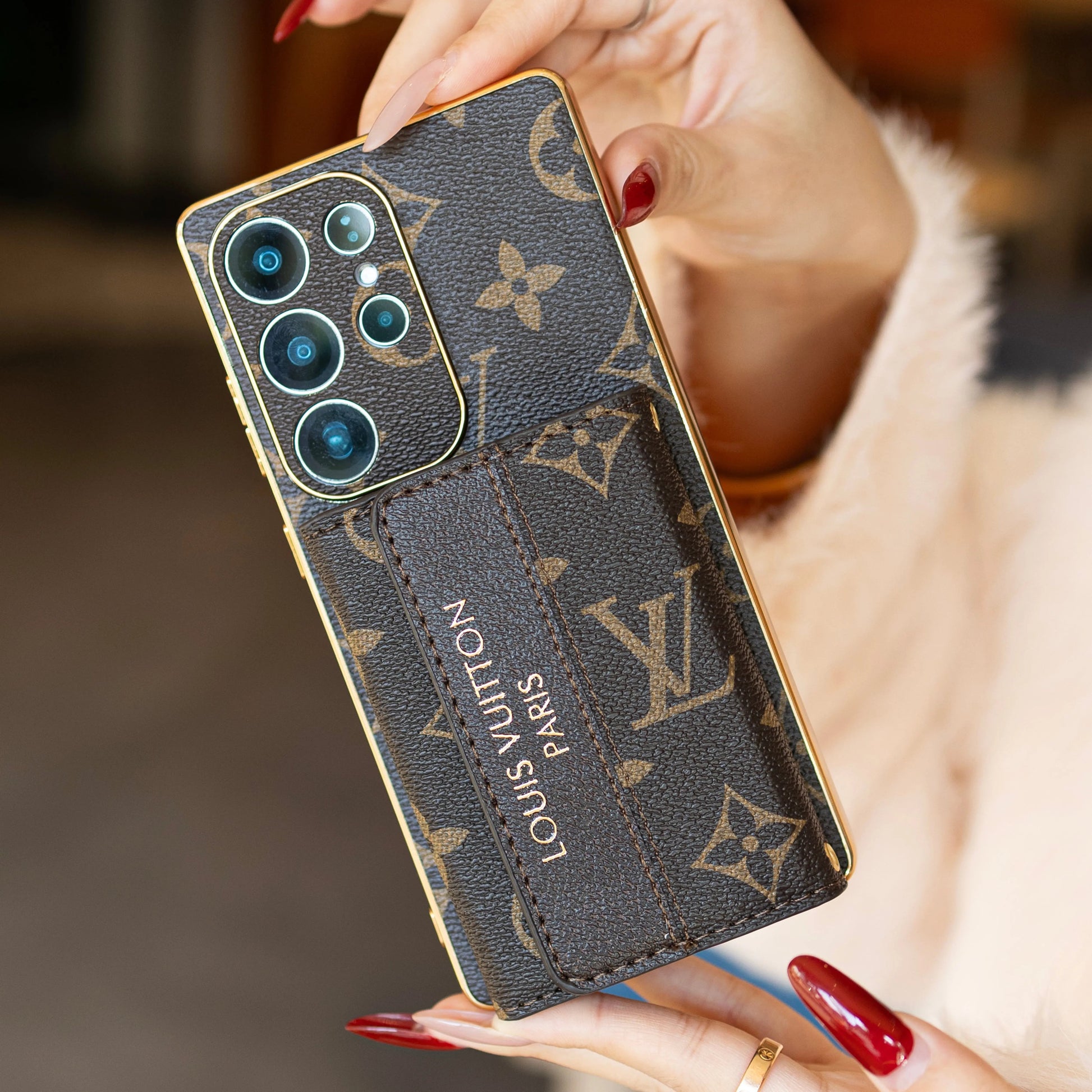 Premium Leather Samsung Case with Card Holder & Wrist Strap-1 mysite