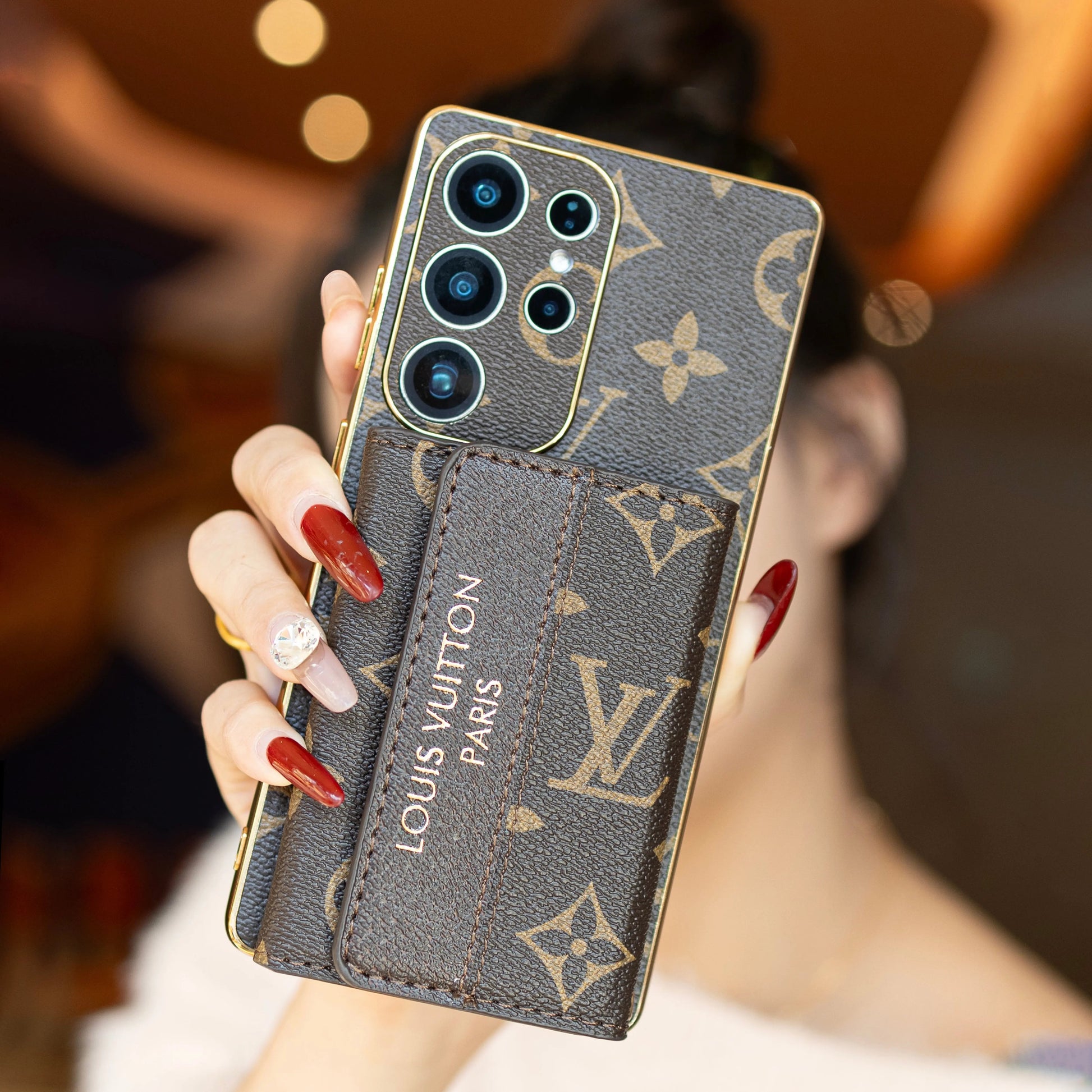 Premium Leather Samsung Case with Card Holder & Wrist Strap-1 mysite