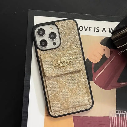 Classic iPhone Case With Card Holder Wallet Coffee -SZK240425-s2 mysite