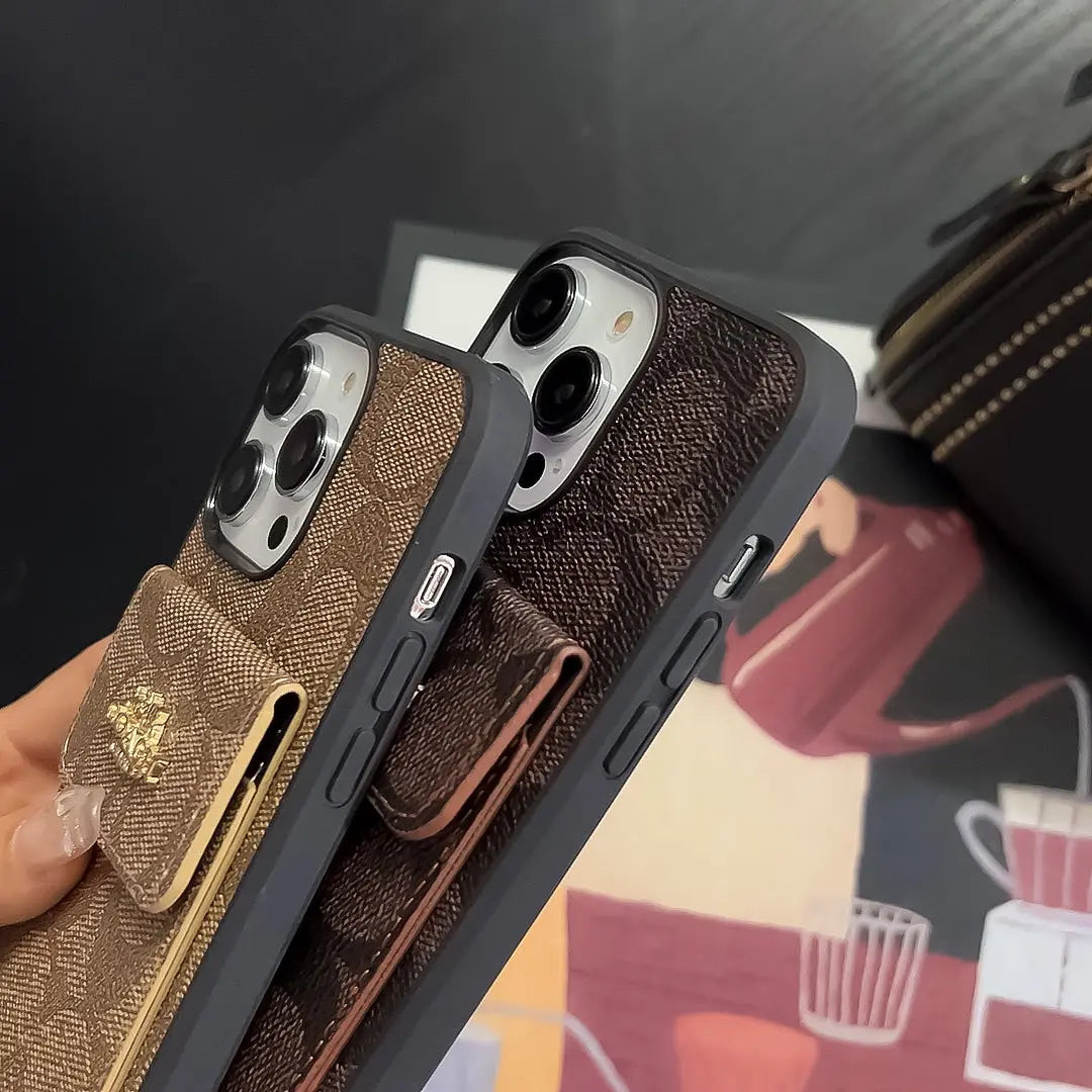 Classic iPhone Case With Card Holder Wallet Coffee -SZK240425-s2 mysite