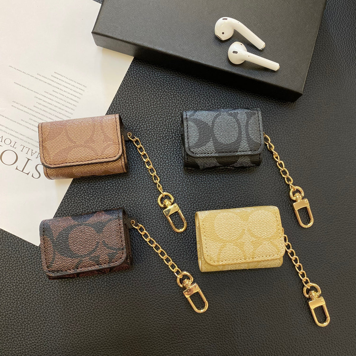 Luxury Coach AirPods Cases Coffee-YH240425 mysite