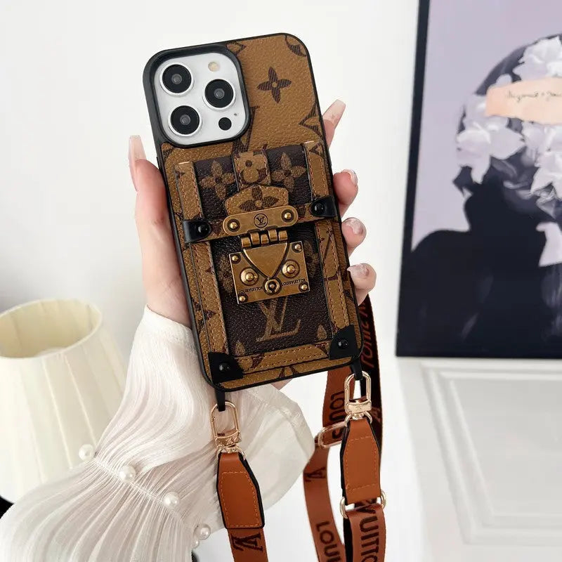 Luxury Brown Crossbody Chain iPhone Case-s2 mysite