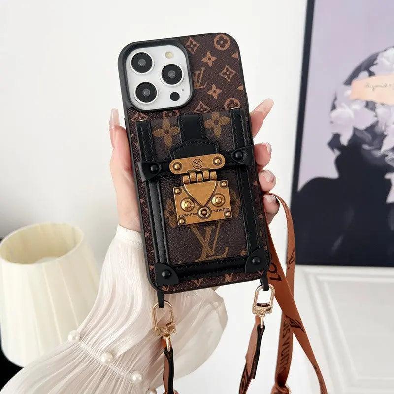 Luxury Brown Crossbody Chain iPhone Case-s2 mysite