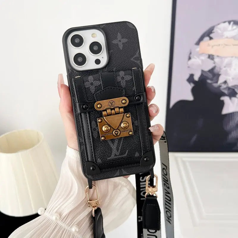 Luxury Black & White Crossbody Chain iPhone Case-s2 mysite