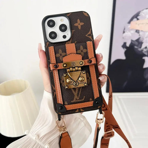 Luxury Brown Crossbody Chain iPhone Case-s2 mysite