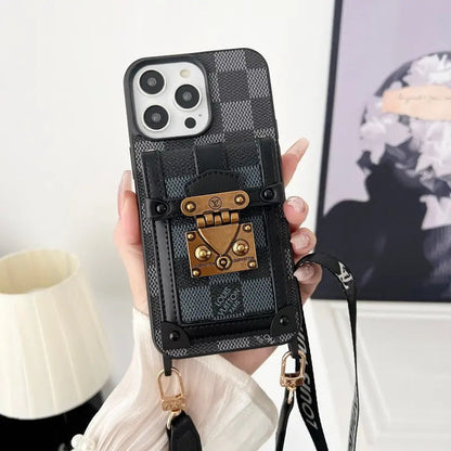 Luxury Black & White Crossbody Chain iPhone Case-s2 mysite