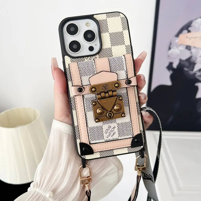 Luxury Black & White Crossbody Chain iPhone Case-s2 mysite