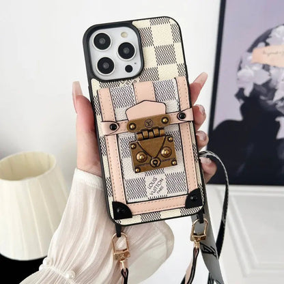 Luxury Black & White Crossbody Chain iPhone Case-s2 mysite