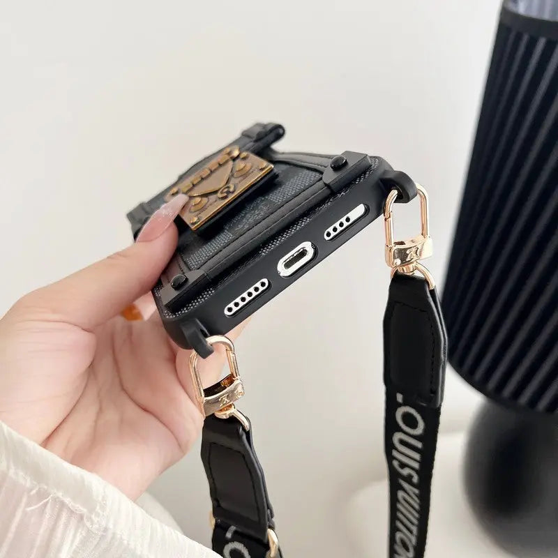 Luxury Brown Crossbody Chain iPhone Case-s2 mysite