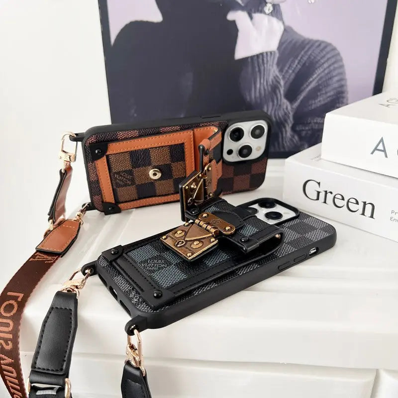 Luxury Black & White Crossbody Chain iPhone Case-s2 mysite