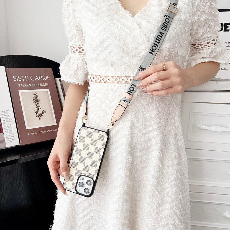 Luxury Black & White Crossbody iPhone Case mysite
