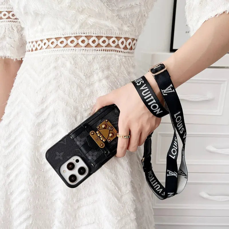 Luxury Black & White Crossbody Chain iPhone Case-s2 mysite