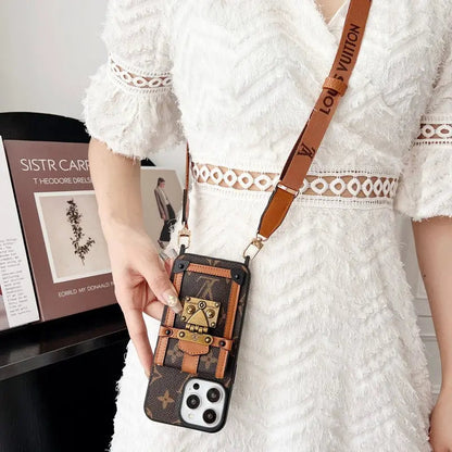 Luxury Brown Crossbody Chain iPhone Case-s2 mysite