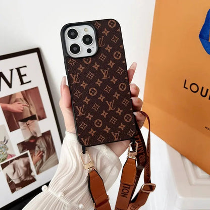 Luxury Brown Crossbody iPhone Case-s2 mysite