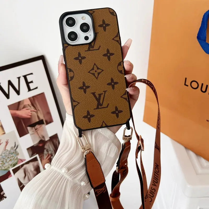 Luxury Brown Crossbody iPhone Case-s2 mysite