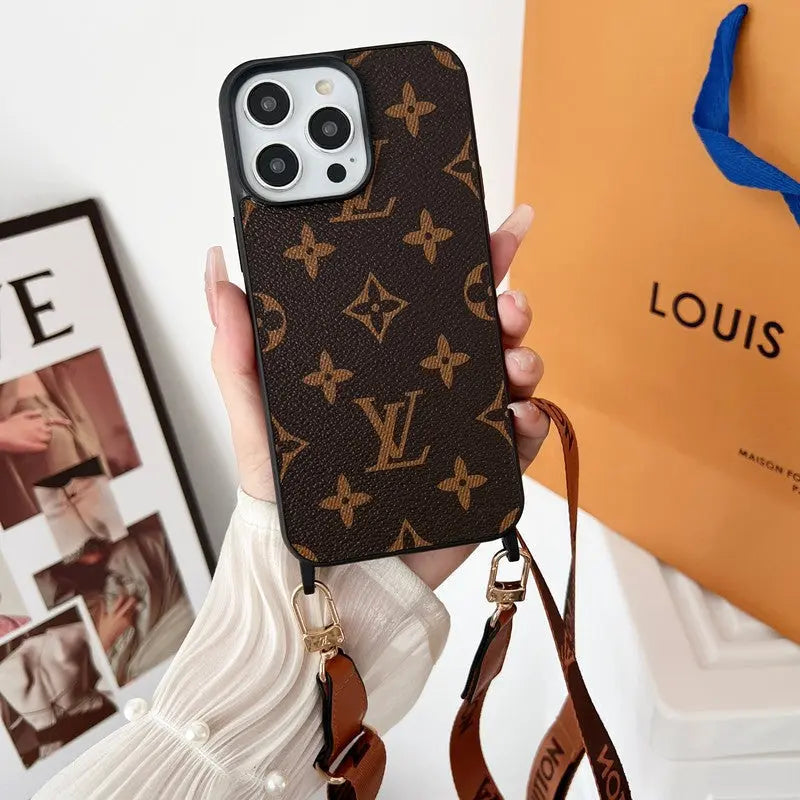 Luxury Brown Crossbody iPhone Case-s2 mysite
