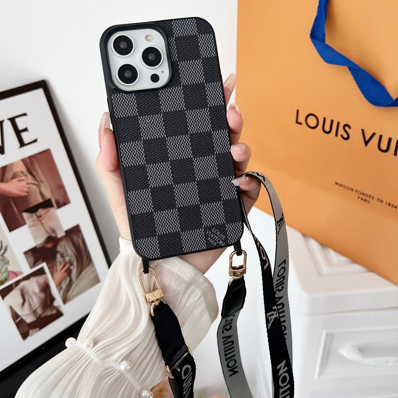 Luxury Black & White Crossbody iPhone Case mysite