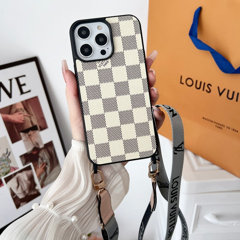 Luxury Black & White Crossbody iPhone Case mysite