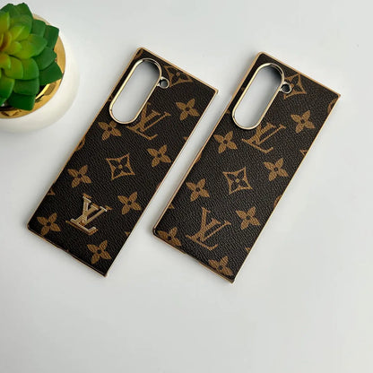 Samsung Galaxy Z Fold 6 Luxury Gold Plated Leather Case-1 mysite