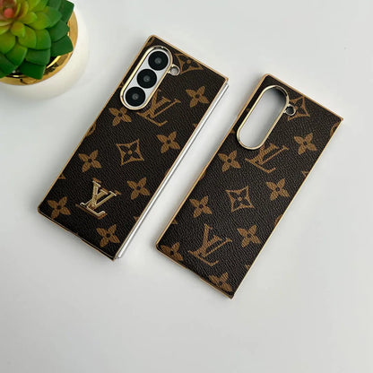 Samsung Galaxy Z Fold 6 Luxury Gold Plated Leather Case-1 mysite