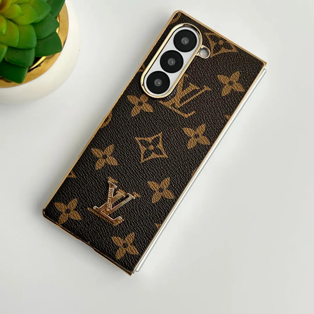 Samsung Galaxy Z Fold 6 Luxury Gold Plated Leather Case-1 mysite