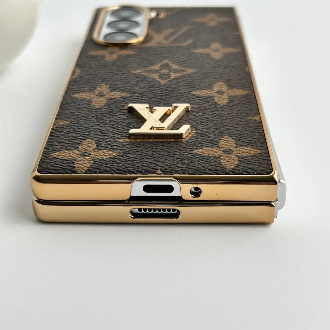 Samsung Galaxy Z Fold 6 Luxury Gold Plated Leather Case-1 mysite
