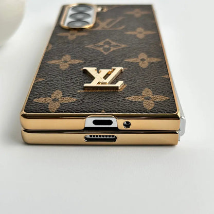 Samsung Galaxy Z Fold 6 Luxury Gold Plated Leather Case-1 mysite