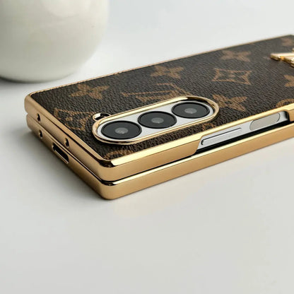 Samsung Galaxy Z Fold 6 Luxury Gold Plated Leather Case-1 mysite