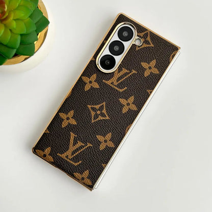 Samsung Galaxy Z Fold 6 Luxury Gold Plated Leather Case-1 mysite