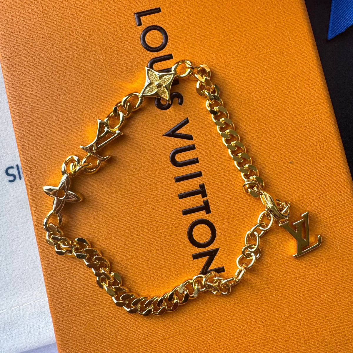 Gold Black Love Chain Bracelet mysite