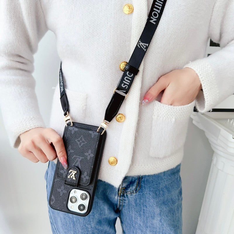 Luxury Black & White Crossbody Card Bag iPhone Case mysite
