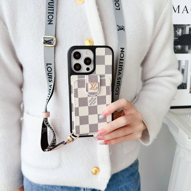 Luxury Black & White Crossbody Card Bag iPhone Case mysite