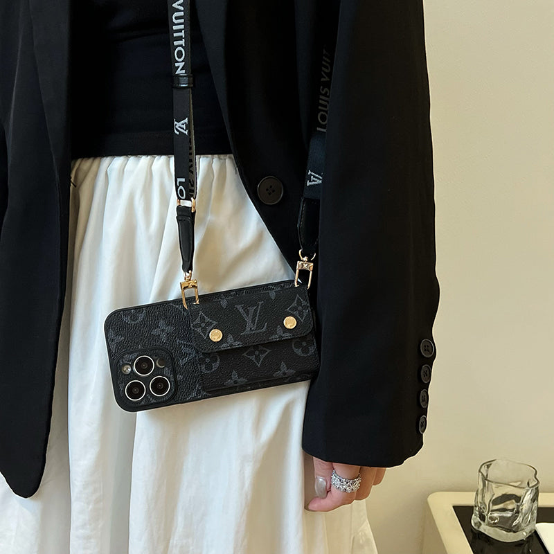 Luxury Card Bag Chain Black iPhone Case mysite